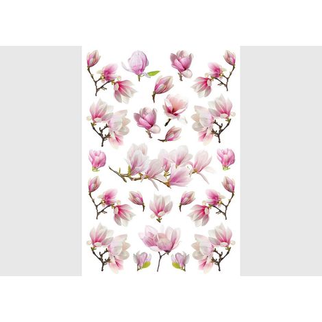 Stickers Fleurs Magnolia - 1 planche 42,5 x 65 cm (1/5)