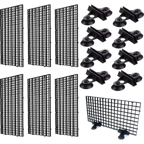 Plastic Aquarium Divider, Aquarium Grill, Aquarium Separator, 6 Pieces (30 x 15 cm) Plastic Aquarium Grid Separator for Fish Tank, Separated Fish, with 8 Suction Clips (1/5)