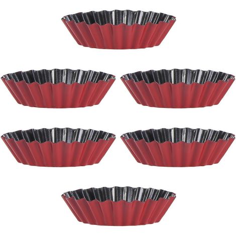 Moule à tartelettes aux œufs antiadhésif (6 pièces), moule à cupcakes, biscuits et puddings, outil de pâtisserie (1/3)