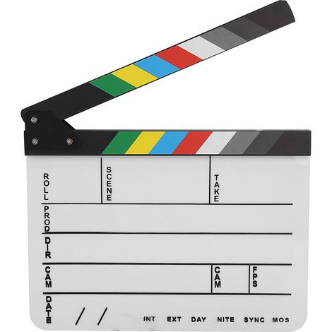 Clap de cinéma acrylique en acrylique, accessoire de montage pour films et séries TV (couleur/blanc) (1/5)