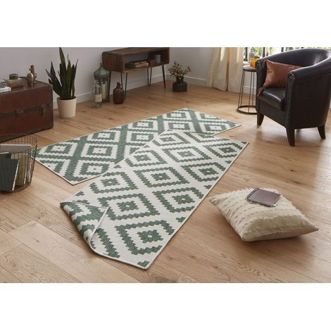 Tapis d'extérieur réversible résistant aux intempéries - Motif géométrique Moderne - pour Balcon, terrasse, Jardin, Jardin d'hiver - Tapis de Salon - en polypropylène imperméable - (1/5)