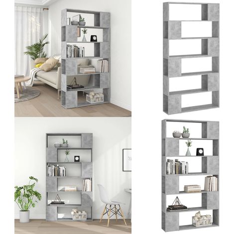 Bibliothèque/Séparateur de pièce Gris béton 100x24x188 cm - Bibliothèque - Étagère - Meuble De Rangement - Séparateur De Pièce - Décoration Intérieure - Home & Living (1/5)