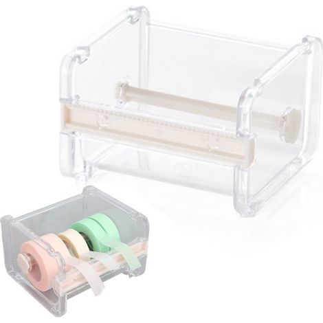 Dispensador de cinta, Soporte para cinta Washi con cortador, No excluye cinta, Apto para cinta adhesiva/cinta Washi, 10,3 × 9,1 × 7,1 cm, Verde (1/5)