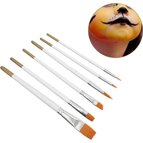 Juego de pinceles para diversas aplicaciones - 6 piezas - pintura acrílica, acuarela, pintura al óleo (1/5)