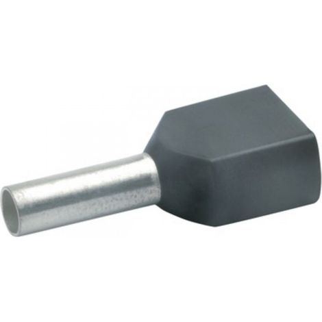 100 embouts de câblage isolés noir pour 2 fils de 1,5² longueur 12mm (872/12)