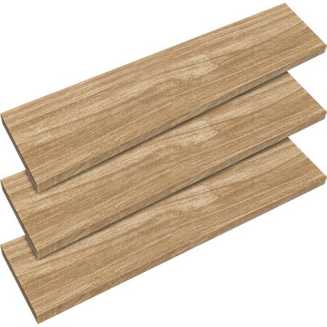 CASARIA® 3x Étagères murales flottantes MDF robuste effet flottant support de fixation inclus étagère bois rangement livre 110 cm Chêne (1/5)