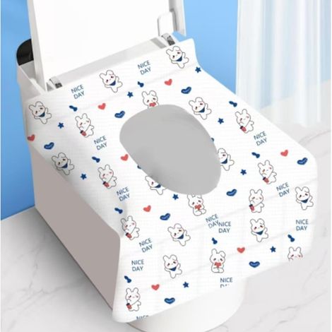 Lot de 100 Protège-Sièges de Toilettes Jetables Papier Imperméable Extra-Large Protection Hygiénique Adultes & Enfants Taille Universelle pour Voyages, Toilettes Publiques et Avions (1/5)