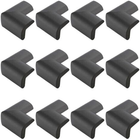 Packung mit 12 selbstklebenden Eckenschützern für Babymöbel - sichern Tisch- und Stuhlecken, sicheres und langlebiges Schaumstoffmaterial, einfache Montage, schwarz. (1/4)