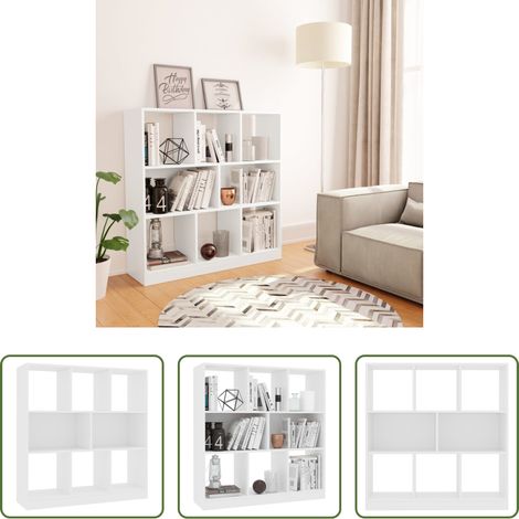 vidaXL Bücherregal 8 Fächer - Bücherregal Weiß 97,5×29,5×100 cm Holzwerkstoff (1/5)