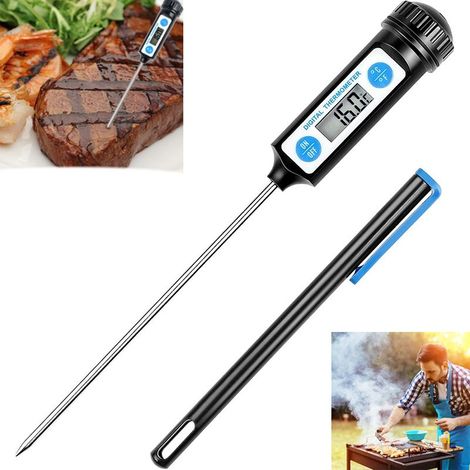 Thermomètre Cuisine, Thermomètre électronique à pointe inox, Lecture instantané Thermomètre Cuisson, Thermomètre Viande pour Nouriture, Viande, Huile, Lait, Vin, BBQ et Eau Chaude (1/5)