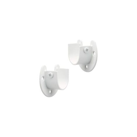 Support Tringle Rideaux Support Barre Penderie en Acier Inoxydable, Réglable Fixation Attache Tringle Rideau pour Tige de 28mm de Diamètre, Blanc (1/5)