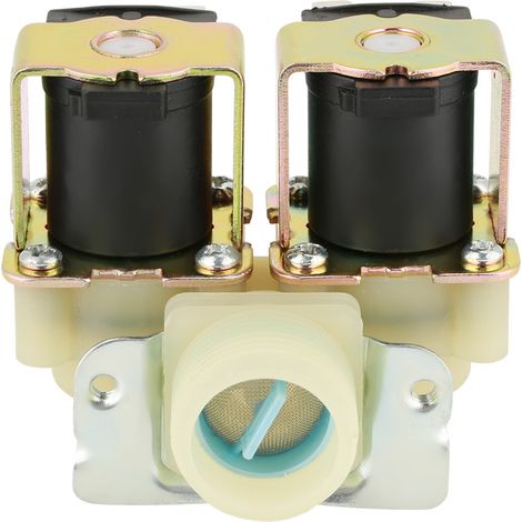 Électrovanne d'arrivée d'eau double tête normalement fermée DN20 G3/4 DC 12V pour machine à laver (1/5)