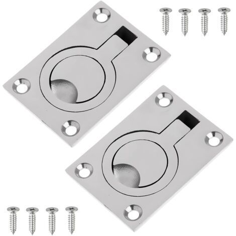 Poignée de Verrouillage en Acier Inoxydable pour Plancher de Bateau, Anneau de Levage 62x44mm, Accessoire de Trappe de Pont pour Yacht et Petite Embarcation (1/5)