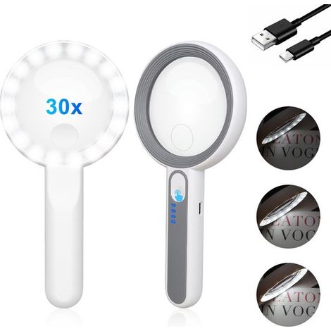 Dailygoody - Lupe mit 18 LEDs - 30-fache Vergrößerung - Ideal für (1/5)