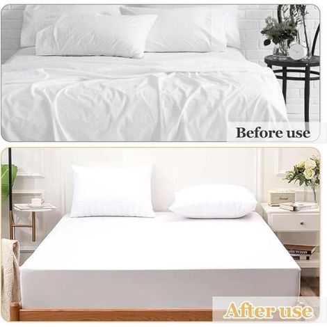 Tendeur Draps - Réglable 30 à 130 cm - Pour Lit Canapé Housse de Repassage Sommier Matelas - Ensemble de 4 Pièces (1/5)