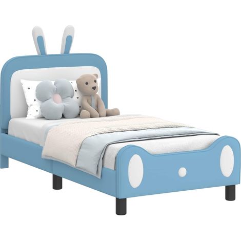 Cadre de lit pour enfants avec tête de lit Bleu 80 x 160 cm PU vidaXL (1/5)