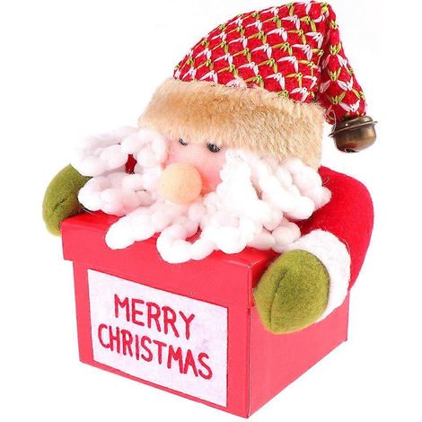 Boîtes à bonbons de Noël, boîtes d'emballage pour biscuits, motif tête de Père Noël, contenant cadeau, boîte à bonbons, articles de fête-14138cm