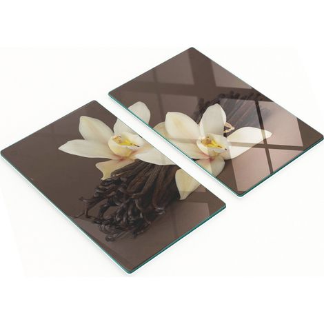 Taglieri decorativi in vetro per servire snack, colore vaniglia, 2x30x52 cm (1/5)