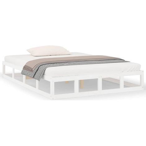 Maison Exclusive - Estructura de cama doble de madera maciza blan