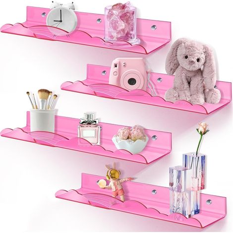 Etagere Murale Acrylique Forage et Pas de Forage, 40cm - Rose (1/5)