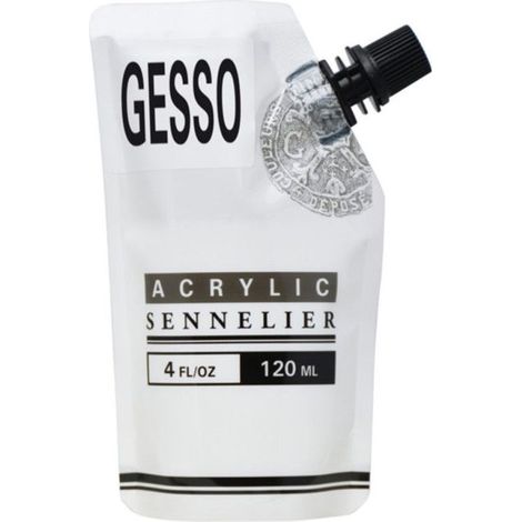 Gesso - Blanc - Apprêt pour peinture acrylique - Sennelier - Sachet de 120ml (1/2)