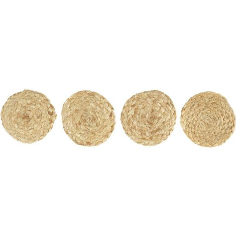 Juego de 4 manteles individuales de yute LOOP, 10 cm de di谩metro. (1/4)