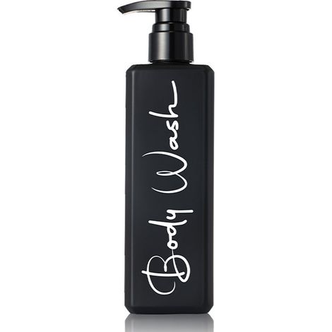 Flacon Pompe Vide - 500 ml - Pour Shampoing Apres Shampoing Gel Douche - Blanc Avec Etiquette Noire - Lot De 3 (1/5)