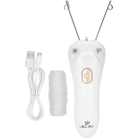 Épilateur à fil électrique rechargeable par USB (avec câble USB et fil de coton) (Or)-AquaForge