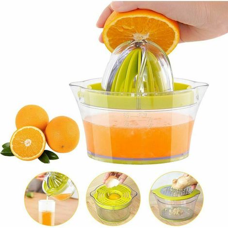 Presse-agrumes manuel 4 en 1 - 400 ml - Avec récipient - En plastique - Presse-agrumes (1/5)