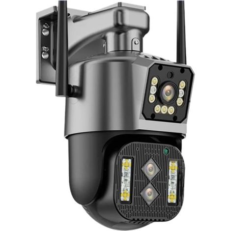 Caméra de Surveillance extérieure IP WiFi binoculaire 4K 6K/12MP avec Zoom Hybride PTZ 10x, Suivi Automatique, étanche, capacité 128 Go.(12MP NO SD Card) (1/5)
