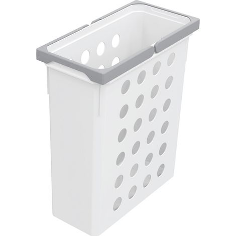 Vauth Sagel Wäschesammler 21l Wash - praktischer Wäschekorb schmal mit optimaler Luftzirkulation, Wäschekorb Plastik, 21 Liter Weiß