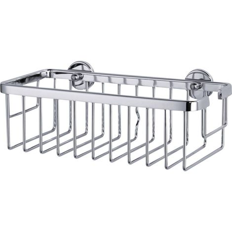 Aluxx Panier de bain/douche en aluminium chromé inoxydable, pose facile sans perçage (40201-00000-00) (1/10)