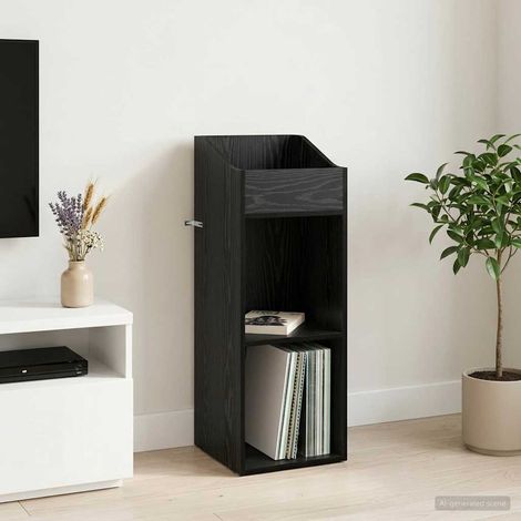 vidaXL Mueble para discos de vinilo Roble Negro 36 x 36 x 95,5 cm (1/5)