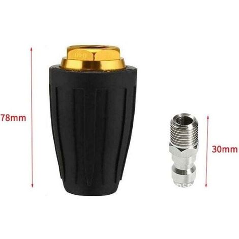 Ugello turbo per idropulitrice, ugello rotante e 7 punte, attacco rapido da 1/4", 4000 Psi, nero (1/5)