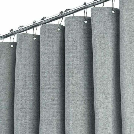 Extra langer Duschvorhang 180 x 240 cm, großer Duschvorhang aus strukturiertem Leinenstoff mit 12 Kunststoffhaken, große klassische Duschvorhänge aus Polyestergewebe für das Badezimmer.