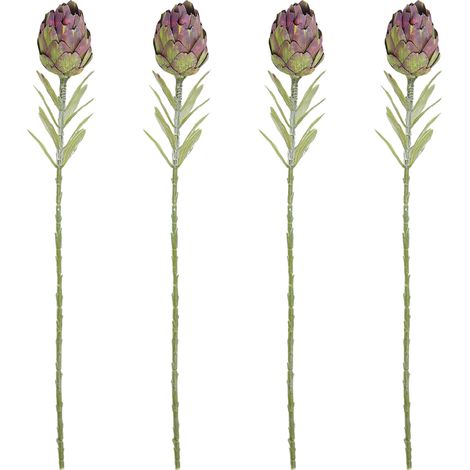 Artichauts artificiels [4 par portion  violets] Artichauts artificiels pour la décoration du salon/de l'entrée, plante artificielle, composition florale, fausse fleur (1/2)