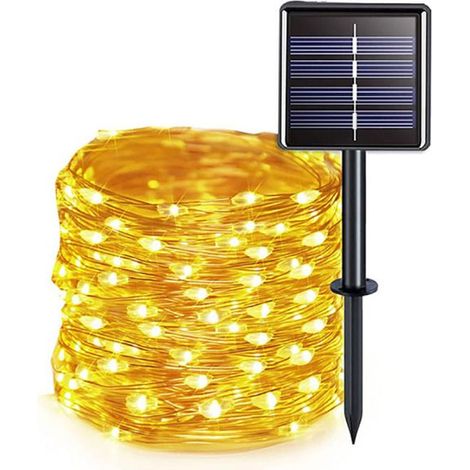Lumineuse Solaire LED Scintillante et Imperméable, Éclairage d'Extérieur, Idéal pour un Jardin ou une ixde Noël,22m lumière chaude (1/4)