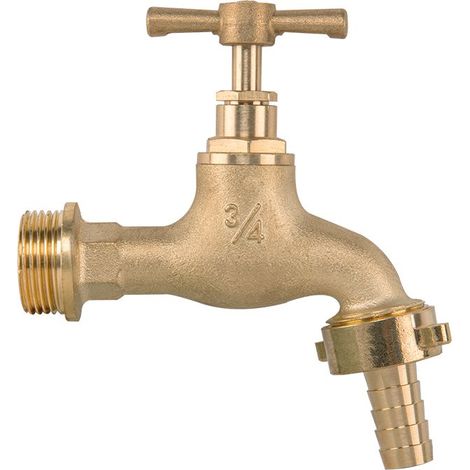 Robinet en laiton avec valve GZ 3/4" x GZ 3/4" pour tuyau de 13 mm