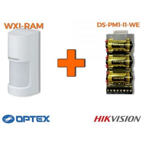 Hikvision Optex sensore infrarosso esterno antimascheramento 180 gradi WXI-RAM + Trasmettitore - DS-PM1-I1-WE
