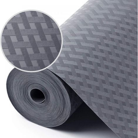 Drawer mat/non-stick protector with grey cross stripes, 45 cm x 150 cm.High quality enhances quality of life. (1/5)