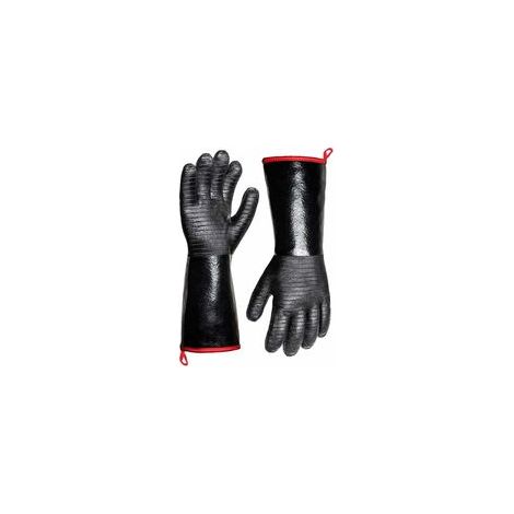 Gants résistants à la chaleur extrême 932 °F pour barbecue, gants imperméables à manches longues pour friteuse, cuisson, four, fumeur, ignifuges, revêtement en néoprène résistant à l'huile (35,6 cm) (1/5)