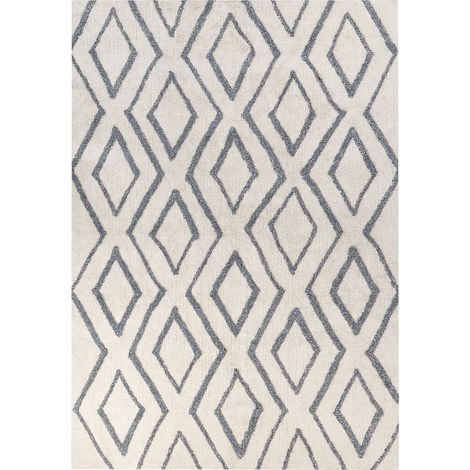 Teppich MENDERES Hellblau 160 x 230 cm Baumwolle