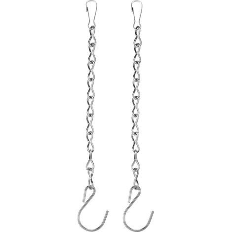 Set aus 10 silbernen Ketten, 50 cm lang, zum Aufhängen von Vogelfutterhäuschen, Blumentöpfen und Gartendekorationen