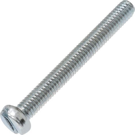 Lot de 50 Vis à métaux à tête cylindrique M4x35 mm à empreinte fendue S - boulon d'assemblage - DIN 84 - dureté 4.8 - en acier zingué - couleur argent (1/5)