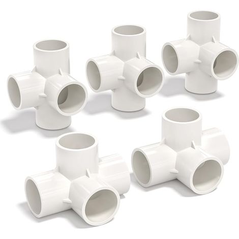 5 Pcs 40MM (1-1/4") Connecteur en T cubique à 4 voies PVC-U Raccord coudé Raccordement Connecteur tuyau d'eau de jardin Raccordement (1/4)