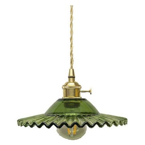 HOXILEELEO - E27 Industrielle Vintage Verre Suspensions Luminaire Retro Plafonnier Luminaire Verre Retro-Avec ampoule à lumière chaude de 6 W (1/5)