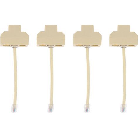 4 boîtes de jonction téléphoniques, distributeur téléphonique, répartiteur téléphonique à 3 voies-14x4.4cm-Beige (1/4)