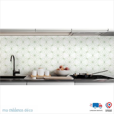 Crédence : Étoiles 3 - Couleur Vert blanc - Alu composite - 60 - 120 (1/3)