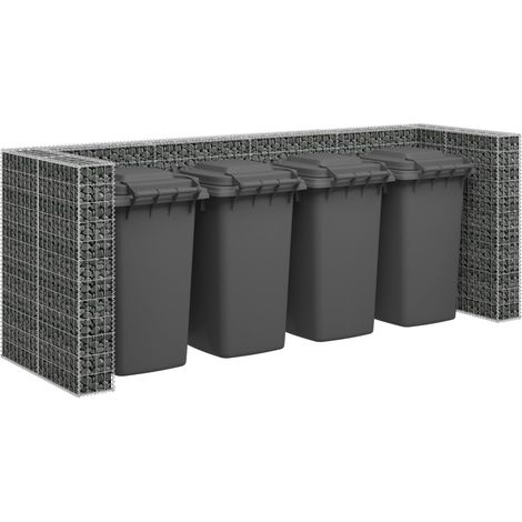 FIMEI Mur en gabion pour poubelles Acier galvanisé 320x100x120 cm (1/5)