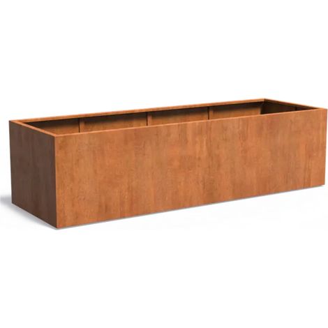 Adezz Pflanzgefäß Carrez ohne Boden aus Corten-Stahl Pflanzkübel Größe 300x100x80 cm (1/5)